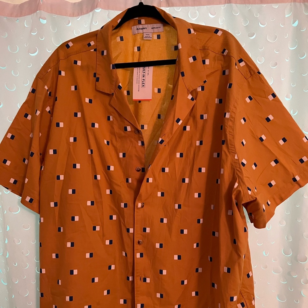 Mens Short Sleeve Button Up Collared Shirt